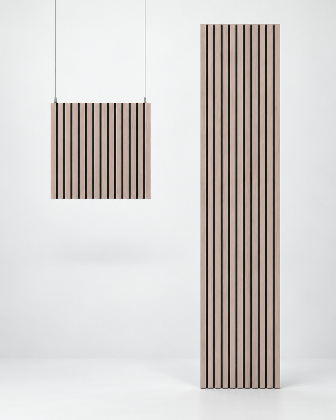 Batik / Coloured slat panels · Full-height and square