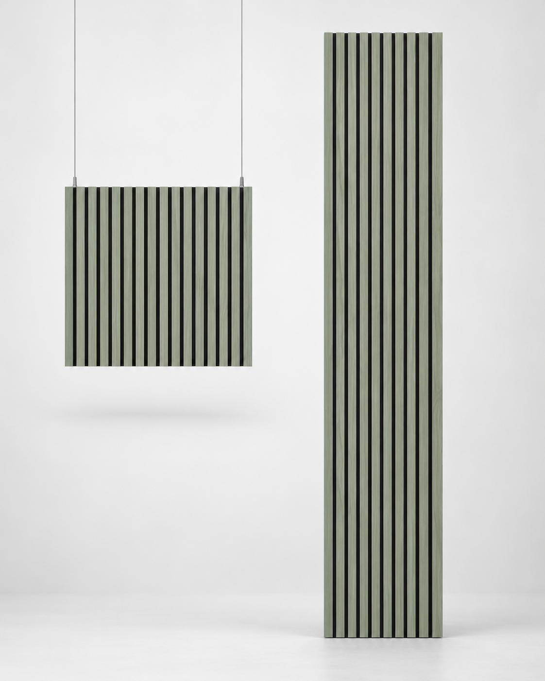 Raindance / Coloured slat panels · Full-height and square