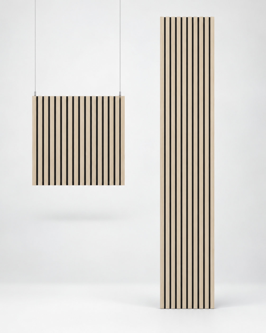 First Crush / Coloured slat panels · Full-height and square