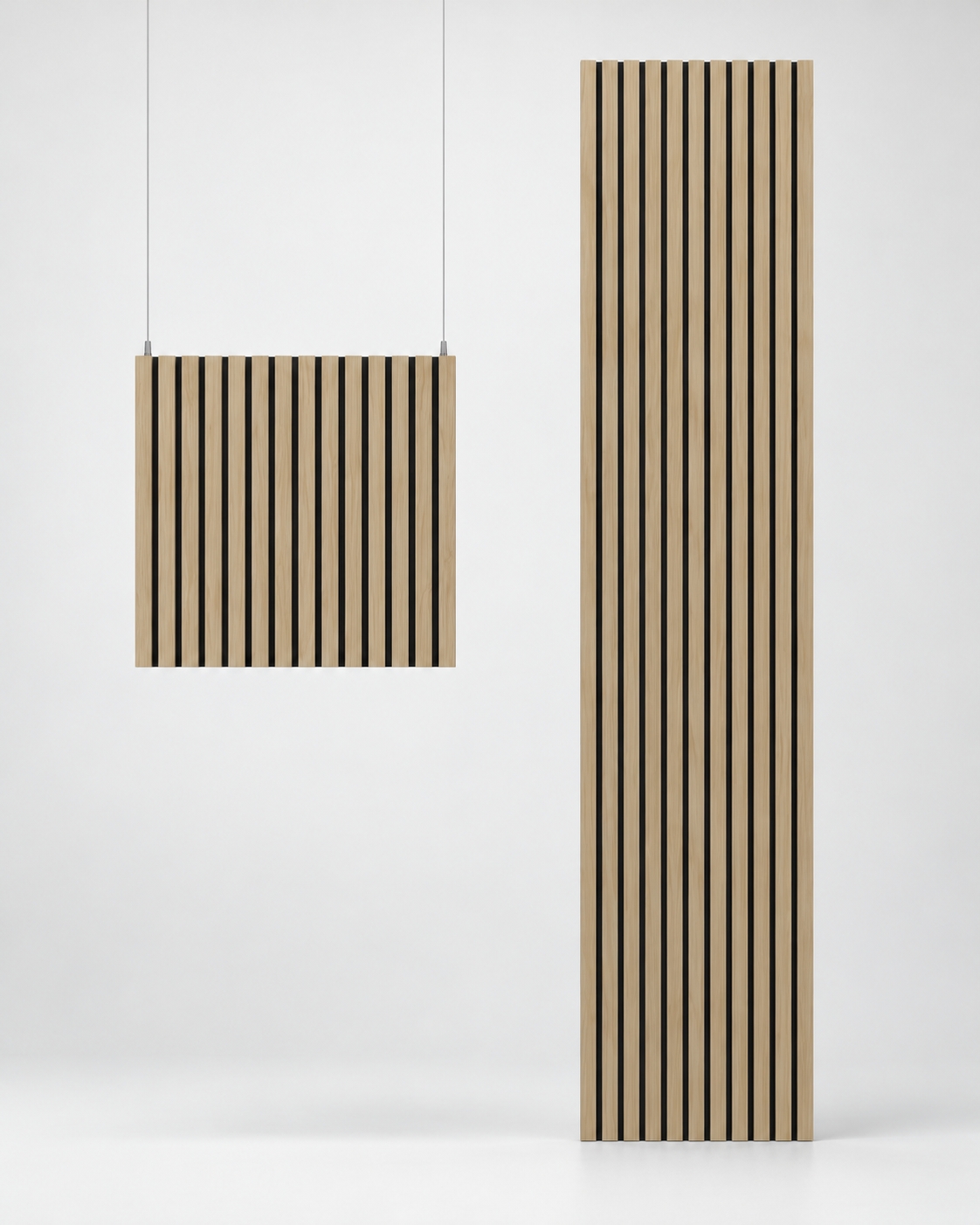Sherwood Tan / Coloured slat panels · Full-height and square